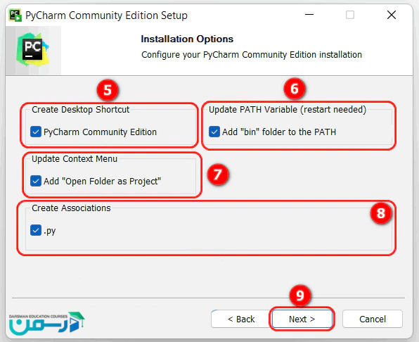 مراحل نصب PyCharm